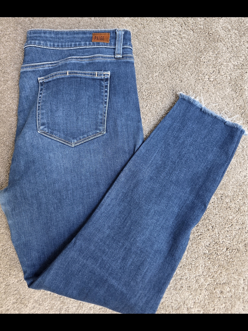 PAIGE Verdugo Ankle Distressed Skinny Jeans - Size 34 - Picture 2 of 12